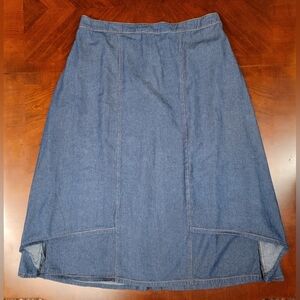 2X/3X Long Denim Skirt
